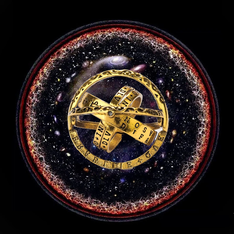 Винтажное астрономическое кольцо вращающееся на палец с технологией открытия и