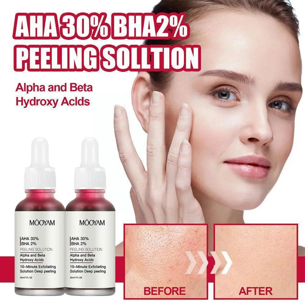 

AHA 30% + BHA 2% Fruit Acid Salicylic Acid Essence Shrink Exfoliating Serum Blackhead Closed Anti Pores Acne Care Essence S H3Q7