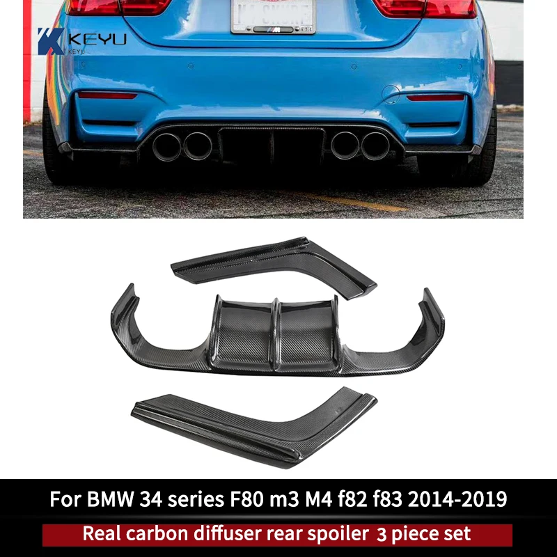

For BMW M3 M4 f82 F80 F83 refitted real carbon fiber V three-stage diffuser corner protector highquality auto parts installation