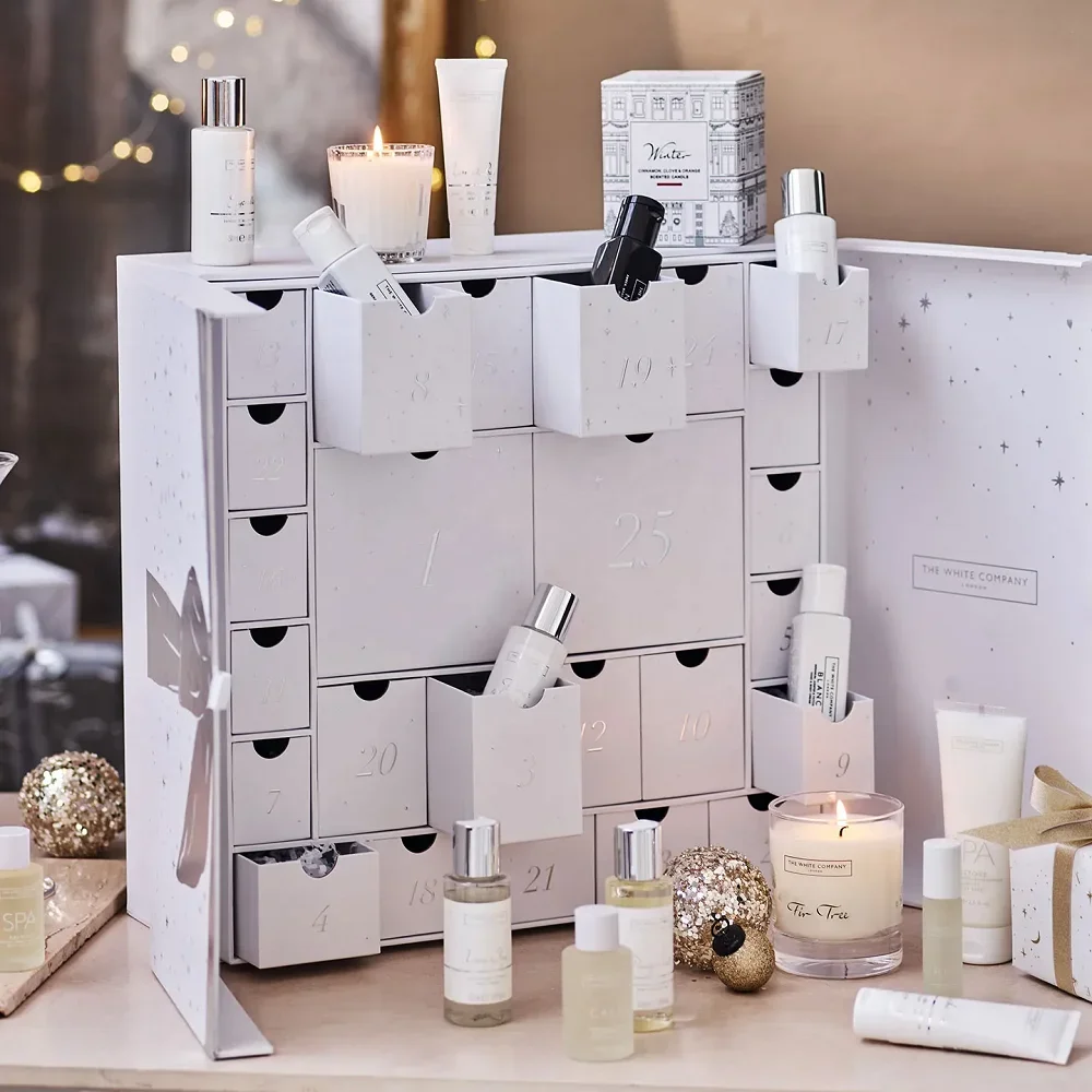 Картонная дизайнерская Рождественская упаковочная коробка с календарем Адвента