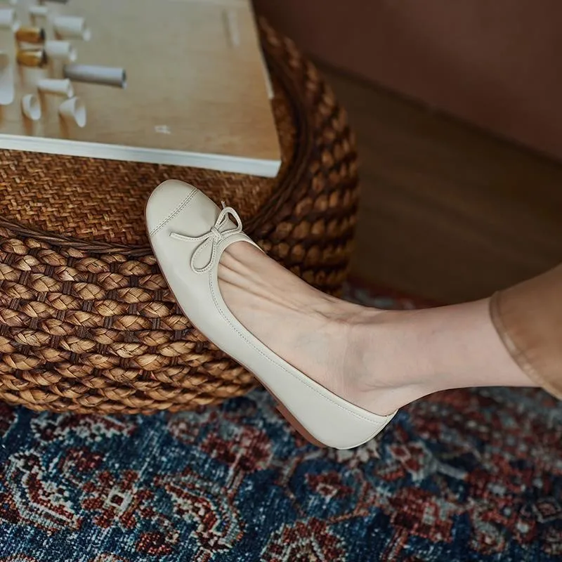 Shoes Women Flats 2022 Spring Autumn Bowknot Round Toe Soft Ladies Flat Shoes Shallow Casual Female Shoes Loafers Women Red Shoe