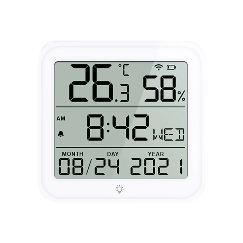 

Smart Home Temperature Sensor Humidity Sensor Smart Life Indoor Temperature Alarm Sensor With Clock Function For Home