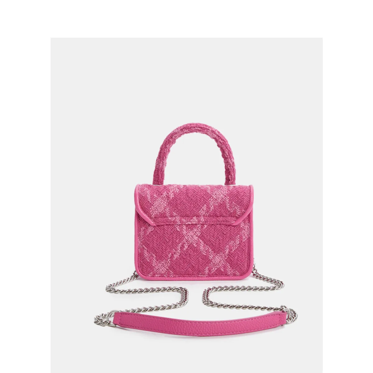 Rose Pink Women Lock Shoulder Bags Luxury Plaid Ladies Small Square Crossbody Bag Fashion Design Female Clutch Purse Handbags