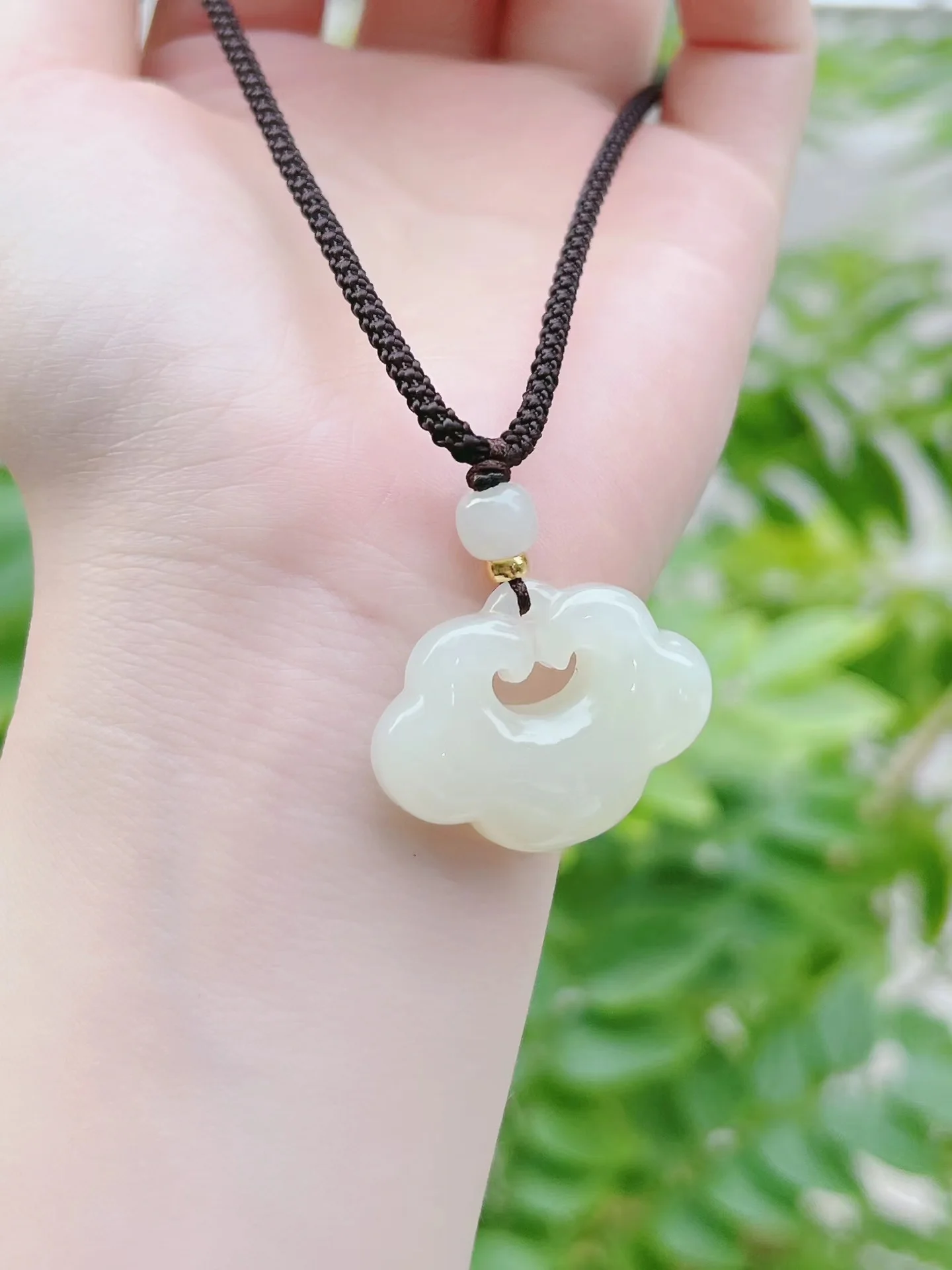 Изысканный кулон Hetian Jade Xiangyun Ruyi с замком ювелирные изделия 358a #