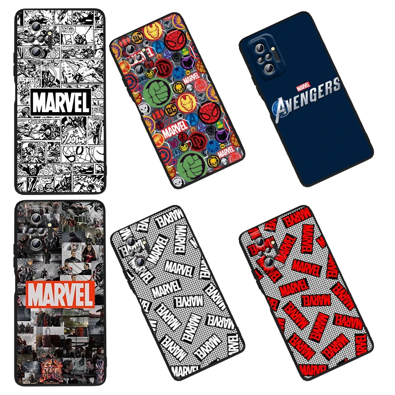 

Marvel Logo Avengers Art For xiaomi Redmi 10 K50 K50G 9 9A 9T 9C 9AT 8 8A 7A 6 6A 5 4X S2 2022 Pro Gaming Plus Black Phone Case