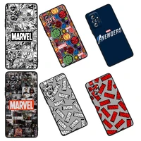 marvel logo avengers art for xiaomi redmi 10 k50 k50g 9 9a 9t 9c 9at 8 8a 7a 6 6a 5 4x s2 2022 pro gaming plus black phone case