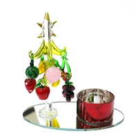 murano glass christmas tree ornaments creative candlestick dining table home decor with 8pcs cute mini fruit pendant accessories