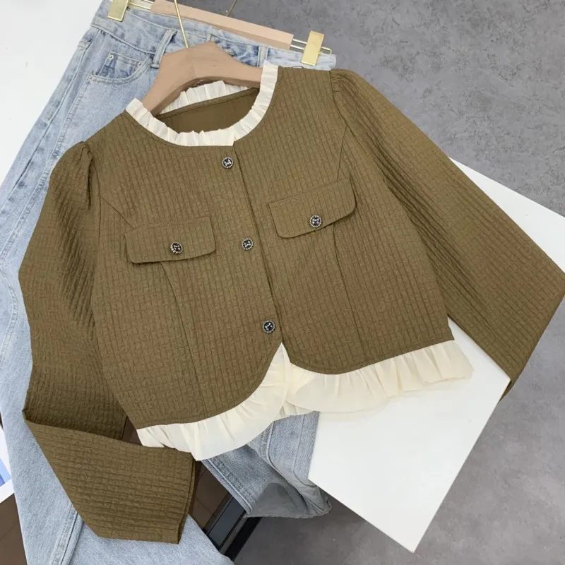 Рубашка с длинными рукавами однобортная французская возрастная лоскутная