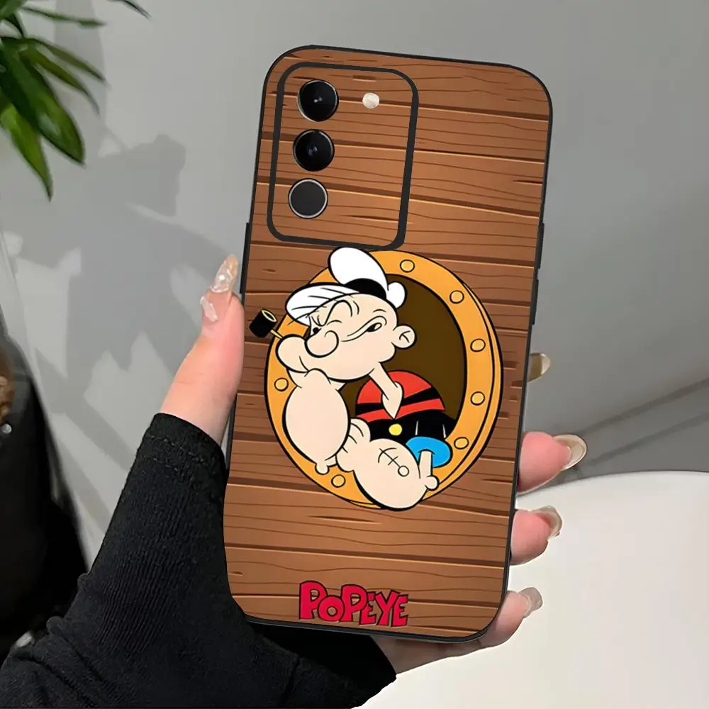 Чехол для телефона C-Cartoon P-Popeyes, черный, мягкий для Samsung S25 S24 Ultra 23 Fe 22 Plus Galaxy A54 A55 A16 A13 A24 A15 A25 (art.: 3920ced71b136) - 3920ced71b136