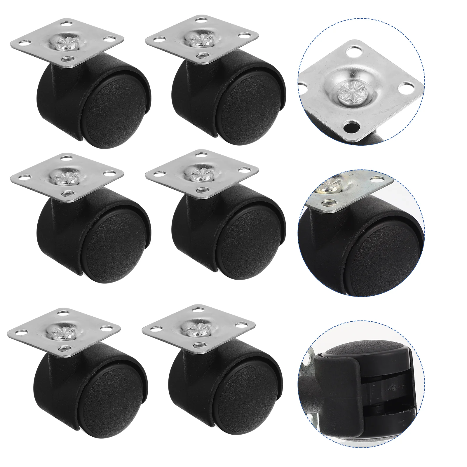 

10 Pcs Furniture Casters Heavy Duty Swivel Castors Smooth Rolling Wheels Cart Chair