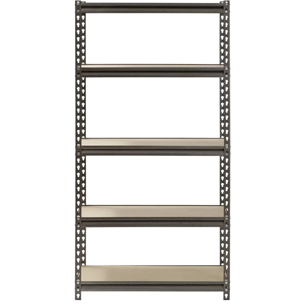 

30"W x 12"D x 60"H 5-Shelf Steel Freestanding Shelves, 500 lbs. Capacity per Shelf; Silver