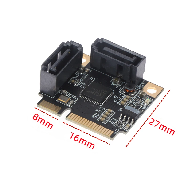 High Quality ASM1061 Mini PCIE To SATA3.0 Add On Cards Expansion Cards Adapter Converter Controller SATA Multiplier images - 6