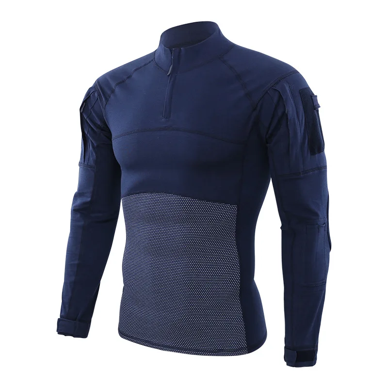 Man Camouflage Running T-Shirts Breathable Tactical Long T-Shirts US Army Outdoor Sport Combat Uniform Quick Dry Fitness Camisas