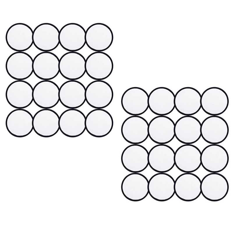 

32 Pieces Sublimation Patch Blanks Quality Fabric Iron-On Circular Blank Patch For Clothes, Hats, Uniforms, Backpacks