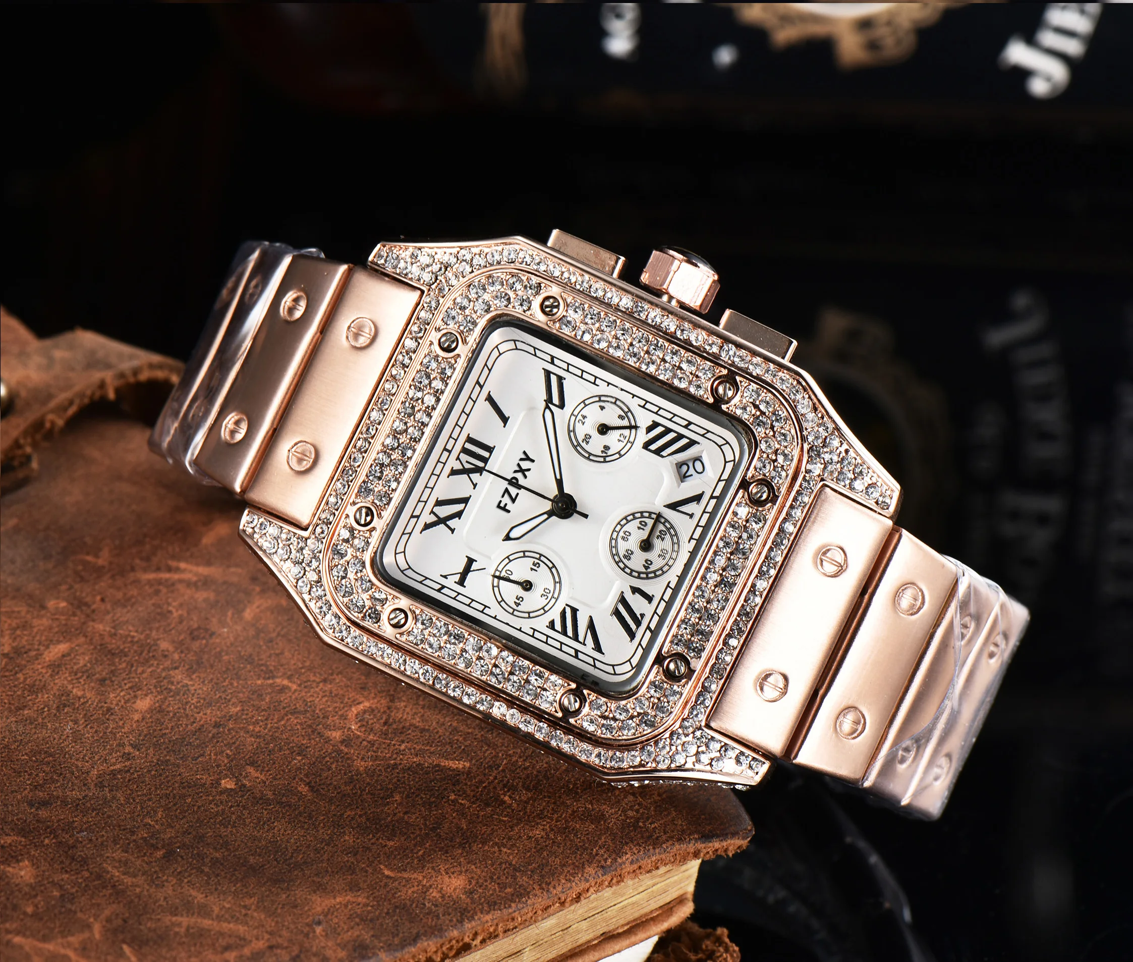 

Часы CR102 Мужские кварцевые с хронографом, брендовые Роскошные многофункциональные деловые с защитой от влаги, с датой и месяцем