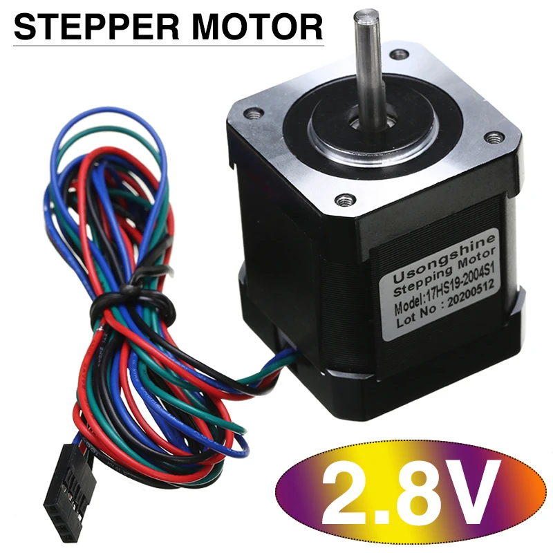 

1 шт. 17 шаговый двигатель 59Ncm 2A 48 мм 4-lead 17HS19-2004S1-22B сменный шаговый контроллер