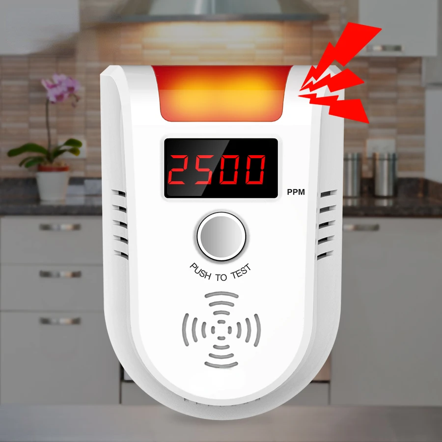 

GD13 Gas Detector Alarm LPG Gas LED Display Wireless Intelligent Sensor Voice Auto Detect Sensor Nature Leak Alarm System