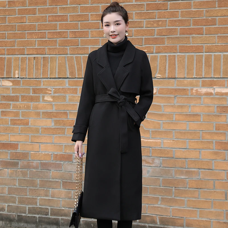 High Sense Woolen Jacket Women Mid-Length Autumn and Winter Clothing 2024 New Small Cotton Thickening Coat