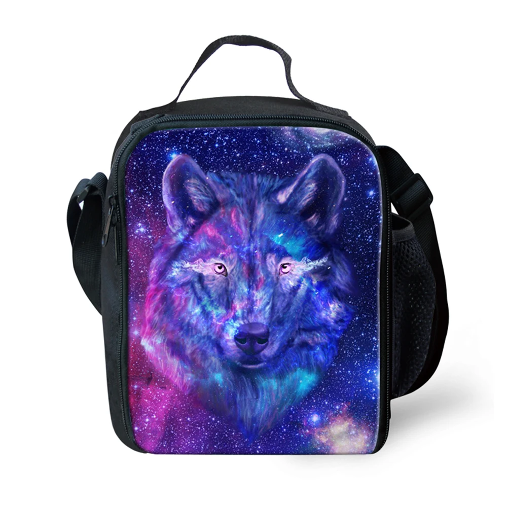 Advocator Starry Wolf Pattern Lunch Bag for Students Boys Customized Insulated Food Keep Warm Bag Loncheras Free Shipping