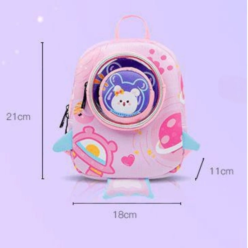 Children's Cartoon Baby Anti Loss Bag Kindergarten Backpack Aerospace Toddler Cute Schoolbag Breathable Waterproof Ultralight