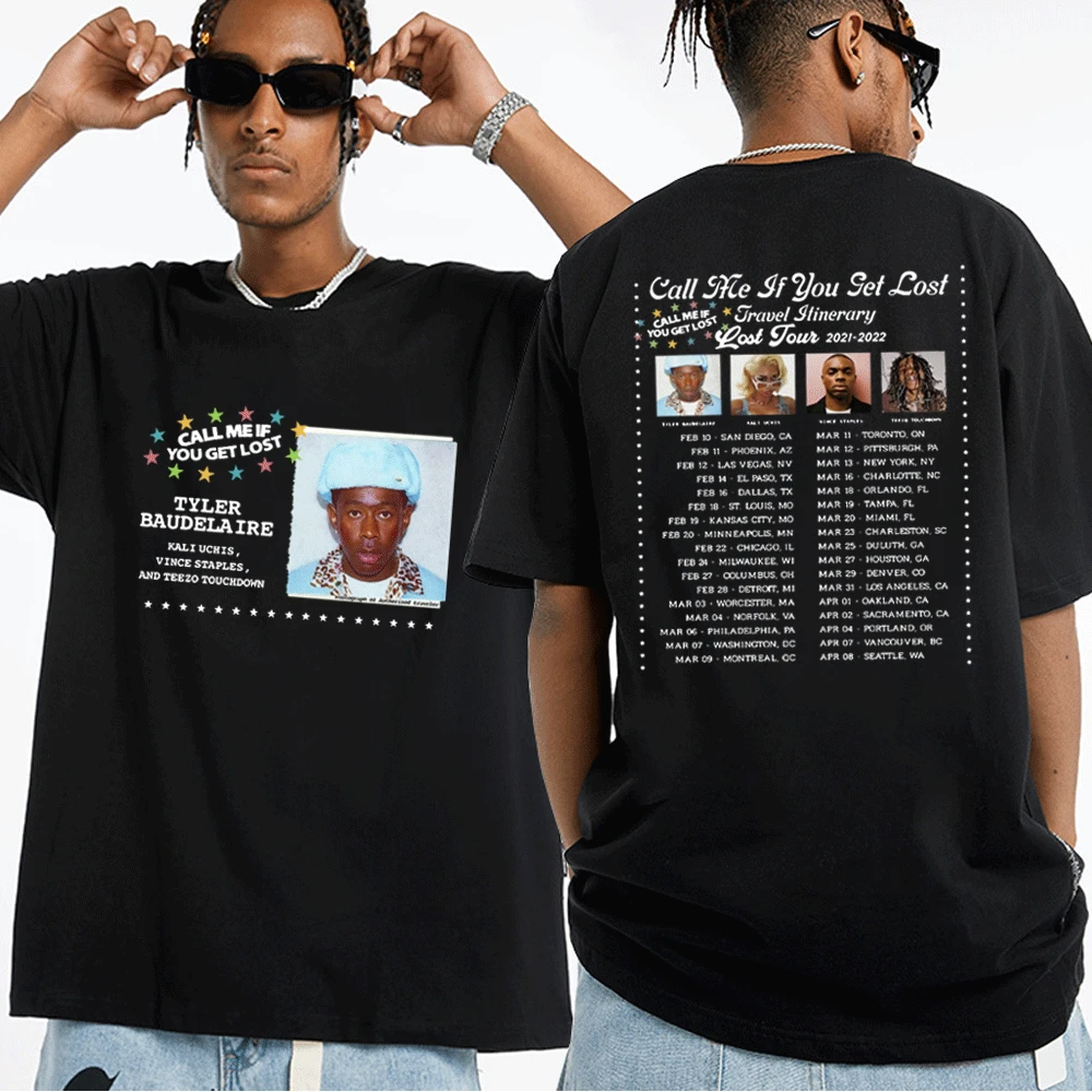 

Call Me If You Get Lost Tour Tyler The Creator T-shirt Men Women Summer 100% Cotton T Shirt Golf Wang Hip Hop Streetwear Tees