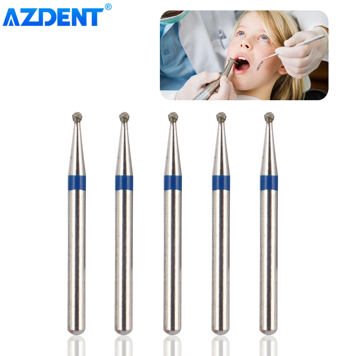 5PCS/Pack AZDENT Dental Diamond Burs Drill 137 Sizes FG 1.6mm Bur for High Speed Handpiece Dentistry Tools