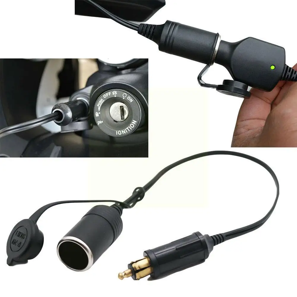 

Extended Powerlet Hella Din Male Plug To Standard Cigarette Motorcycles Male Adapter Socket Lighter Plug Din European On H5b7
