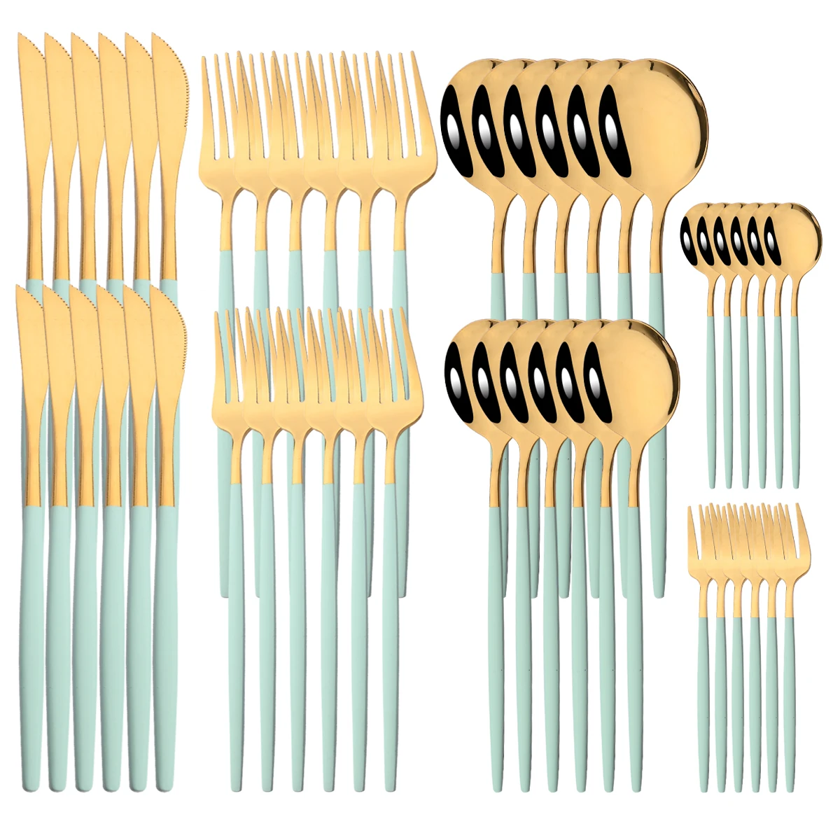 Mirror Stainless Steel Flatware Dessert Knife Fruit Fork Cof