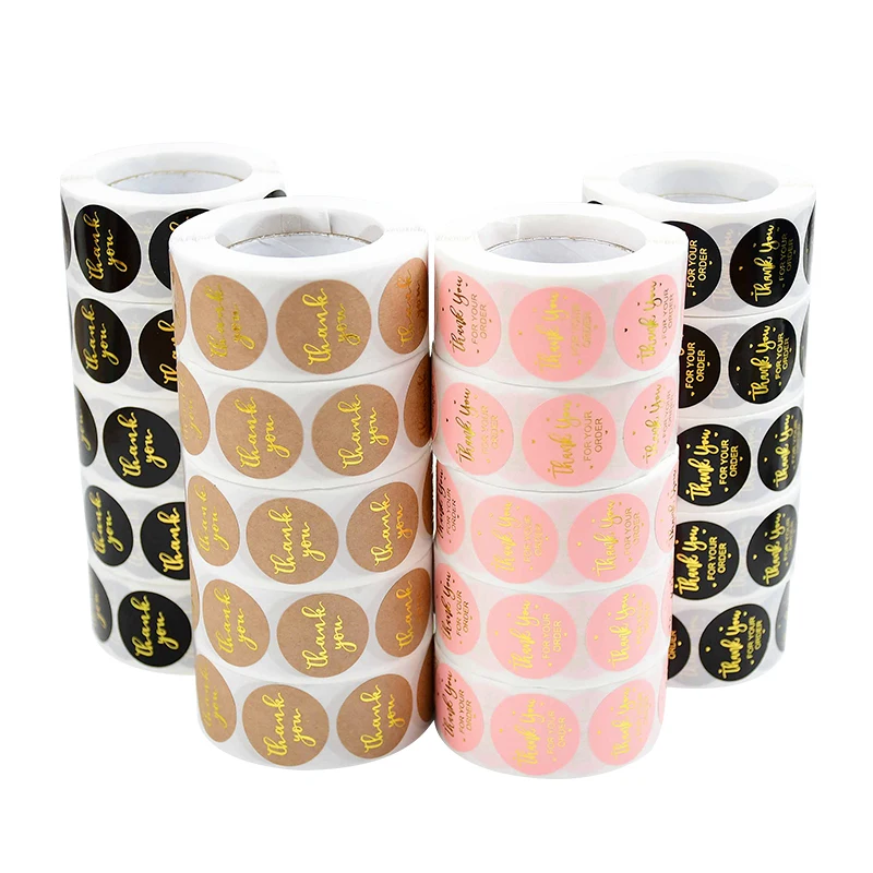 

2.5cm 500pcs/Roll Thank You Stickers Seal Labels Gift Packaging Stickers Wedding Birthday Party Offer Stationery Sticker