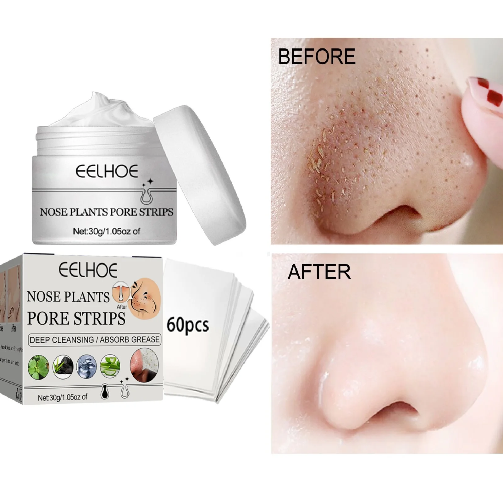 

Blackhead Remover Mask Nose Face Deep Cleansing Shrink Pore Treatment Acne Remove Blackheads Nose Sticker Oil Control Skin Care