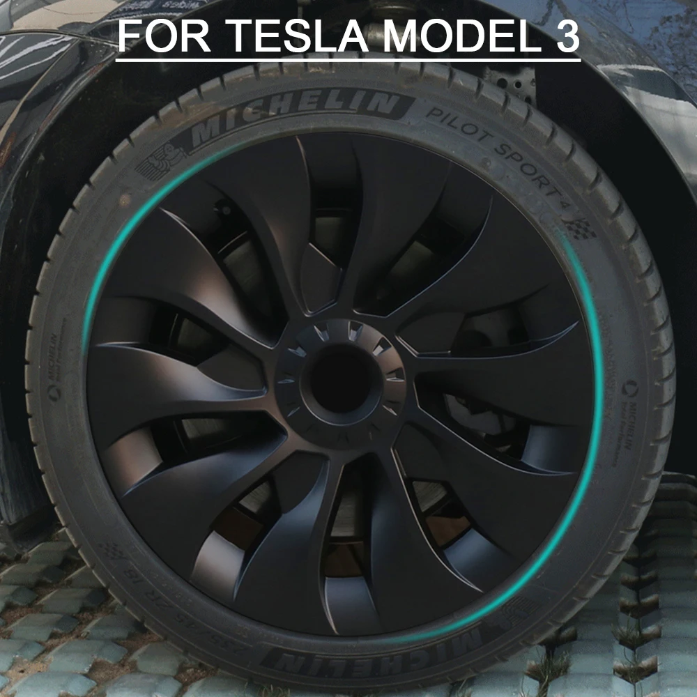 

For Tesla Model 3 18 Inch HubCap Replacement Performance Wheel Cover Cap Automobile 2018-2023 Full Rim Cover Accessories 4PCS