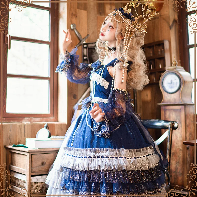 

Starry Night ~ Elegant Classic Long Dress Royal Lolita JSK Dress by YLF