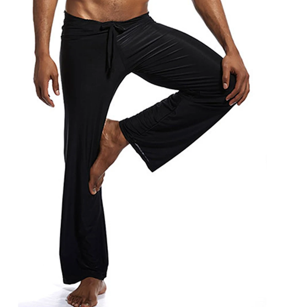 

Men's Pajama Pants Soft Ice Silk High Elastic Sports Legging Trousers Plus Size Homewear Pajama Pants Bikini Slip Homme