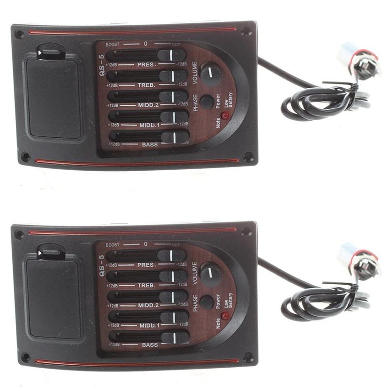 

2X Acoustic Guitar Pre-Wired Preamp 5 Band Eq Tuner Piezo Pickup