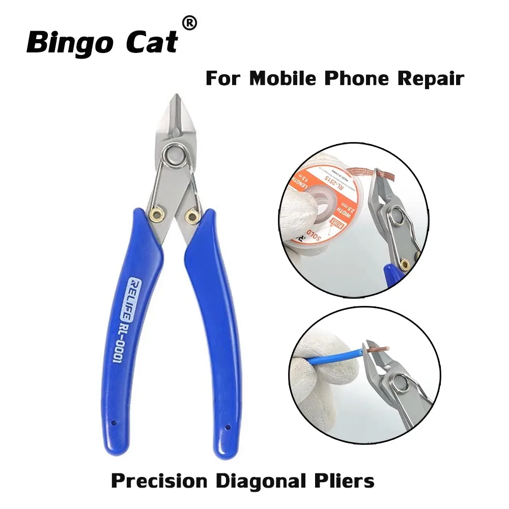 

Relife RL-0001 Precision Diagonal Pliers Cutting Pliers for Wire Cable Cutter High Hardness Electronic Repair Hand Tools