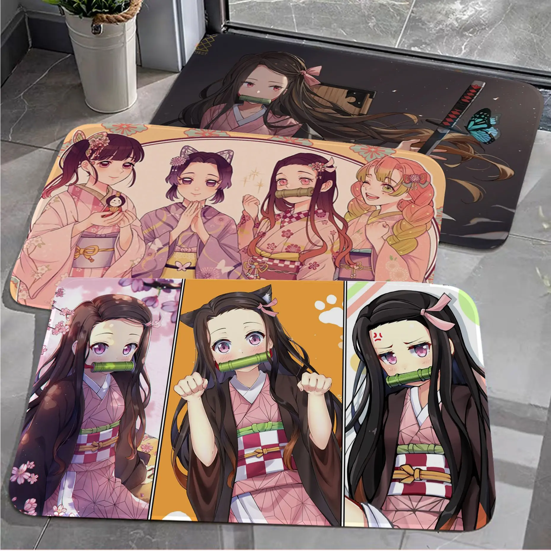 

BANDAI Anime Demon Slayer Kamado Nezuko Long Rugs Washable Non-Slip Living Room Sofa Chairs Area Mat Kitchen Doormat Area Rug