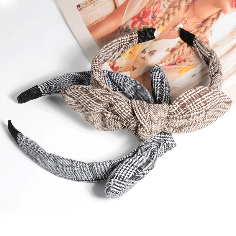 

Korean Bow Lattice Hairbands For Women Hair Accessories Fashion Cute Rabbit Ears Bezel Headbands Girls Simple Hair Hoop Ornament