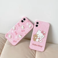 bandai hellokitty silicone mobile shell suitable phone cases for iphone 13 12 11 pro max mini xr xs max 8 x 7 se 2022back cover