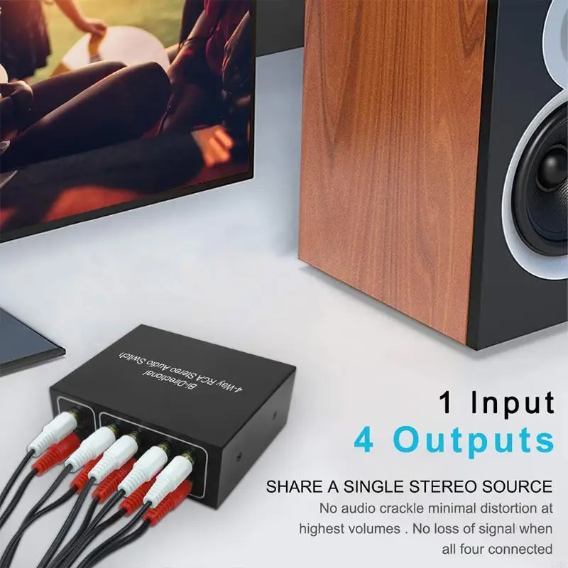 Переключатель сплиттер RCA STEREO SELECTER SELTER BOX TRANSSERSERSMISS TRANSSION BLACK 55 км