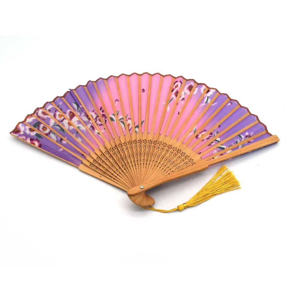Ручной Веер вышитый цветок цветочный бумажный веер китайские шелковые вееры