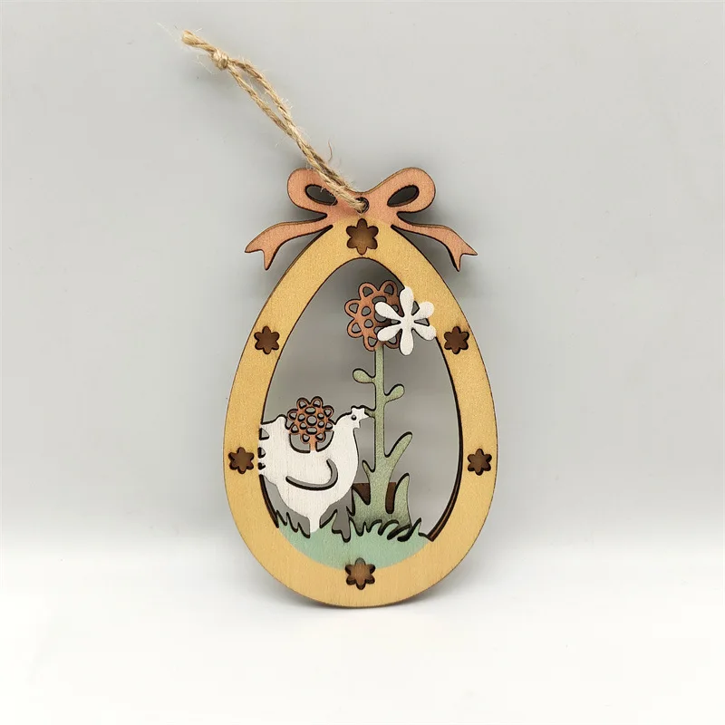 

Деревянные пасхальные яйца с кроликом и морковью