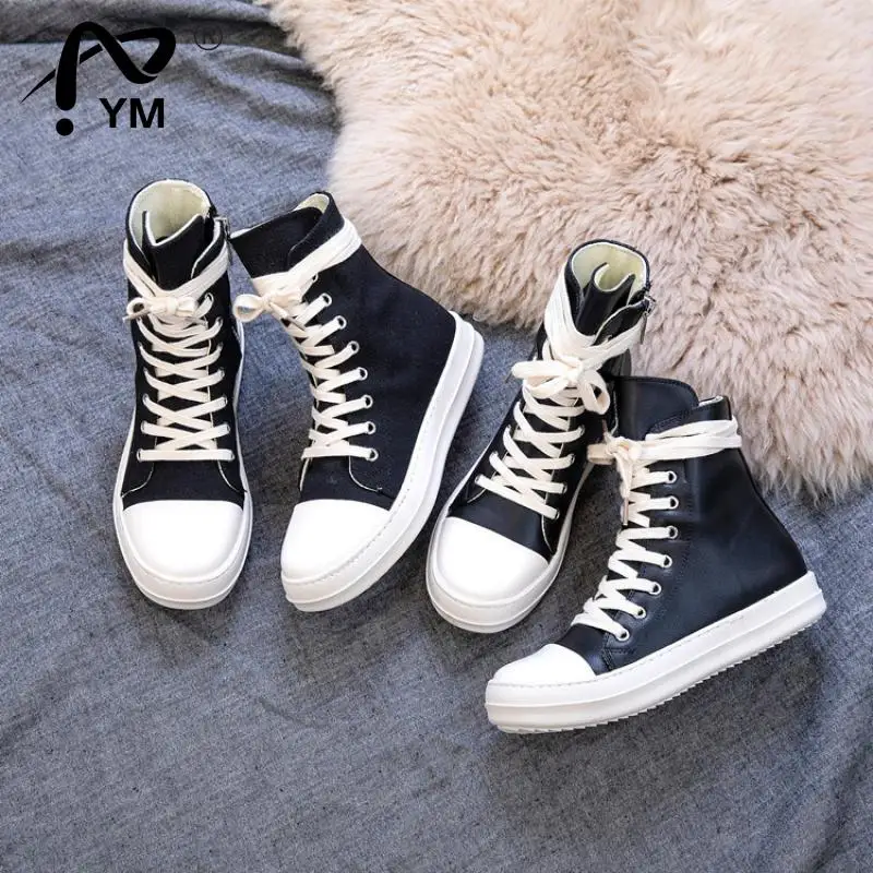 

New 2022 Fashion Women Black Sneakers Women Sneakers Zipper Canvas Casual Shoes Woman Spring Ladies Shoe