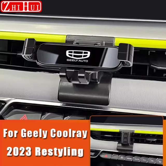 Автомобильный Стайлинг, держатель для мобильного телефона для Geely Coolray 2023, рестайлинг 2024, 2020-2022, крепление для вентиляционного отверстия, гравитационный кронштейн, подставка, аксессуары