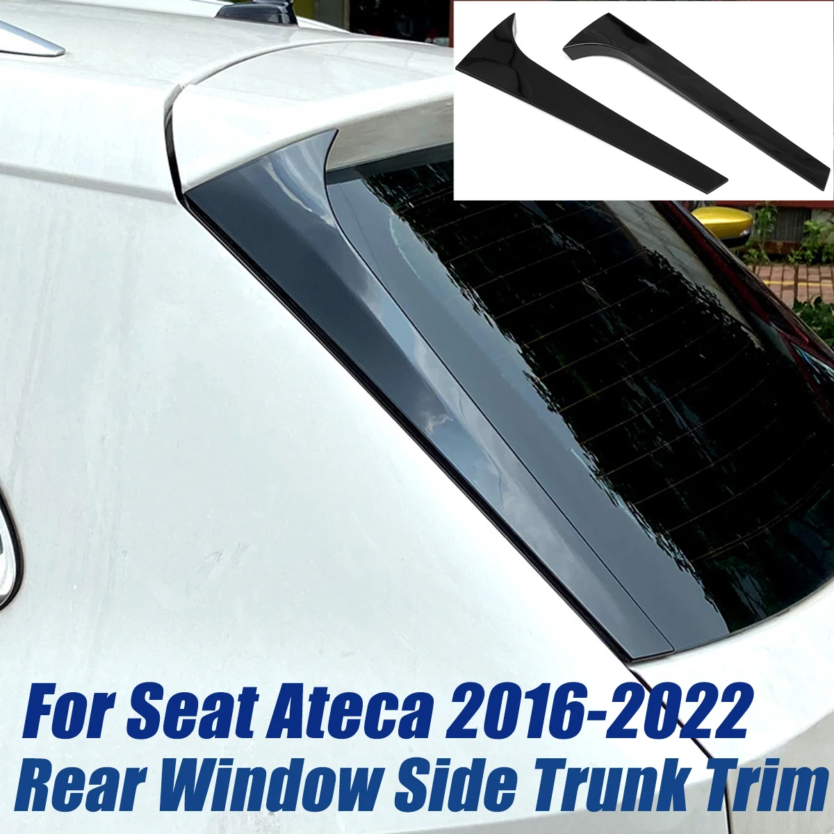 

For Seat Ateca TSI TDI KH7 110 115 150 190 Glossy Black Rear Window Side Trunk Rear spoiler Canard Splitter Side Wings 2016-2022