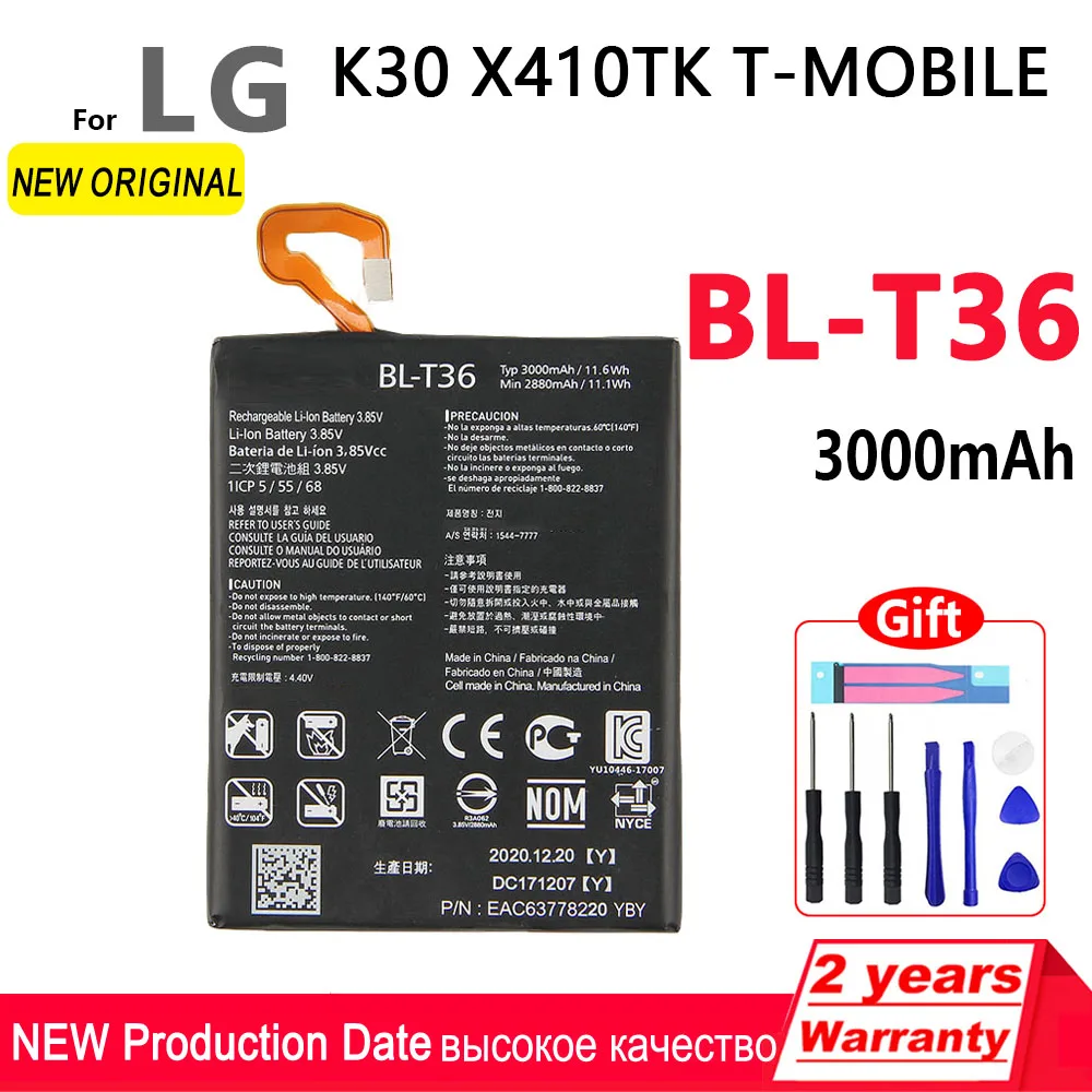 

100% Original 3000mAh BL-T36 BL T36 for LG K30 X410TK T-Mobile Phone High quality Battery With Tools+Tracking number