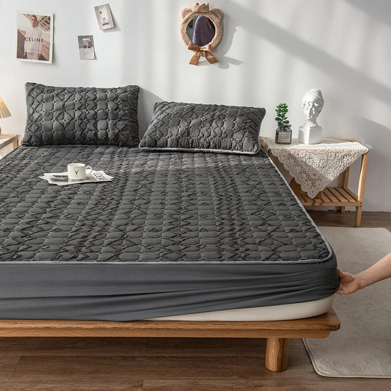 Чехол размера Queen водонепроницаемый матрас с цветочной резьбой без наволочки