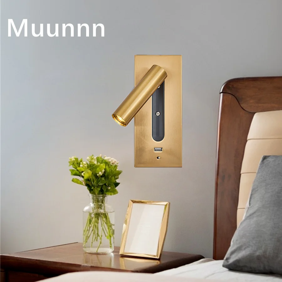 

bedroom LED Wall 3W Lamp Home interior Reading Lighting hotel headboard book led wall bed USB bedside lighting modern