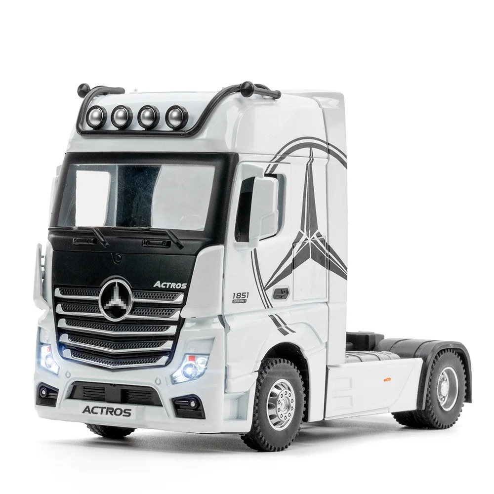 

1:24 Mercedes-Benz ACIROS truck High Simulation Diecast Metal Alloy Model car Sound Light Pull Back Collection Kids Toy Gifts