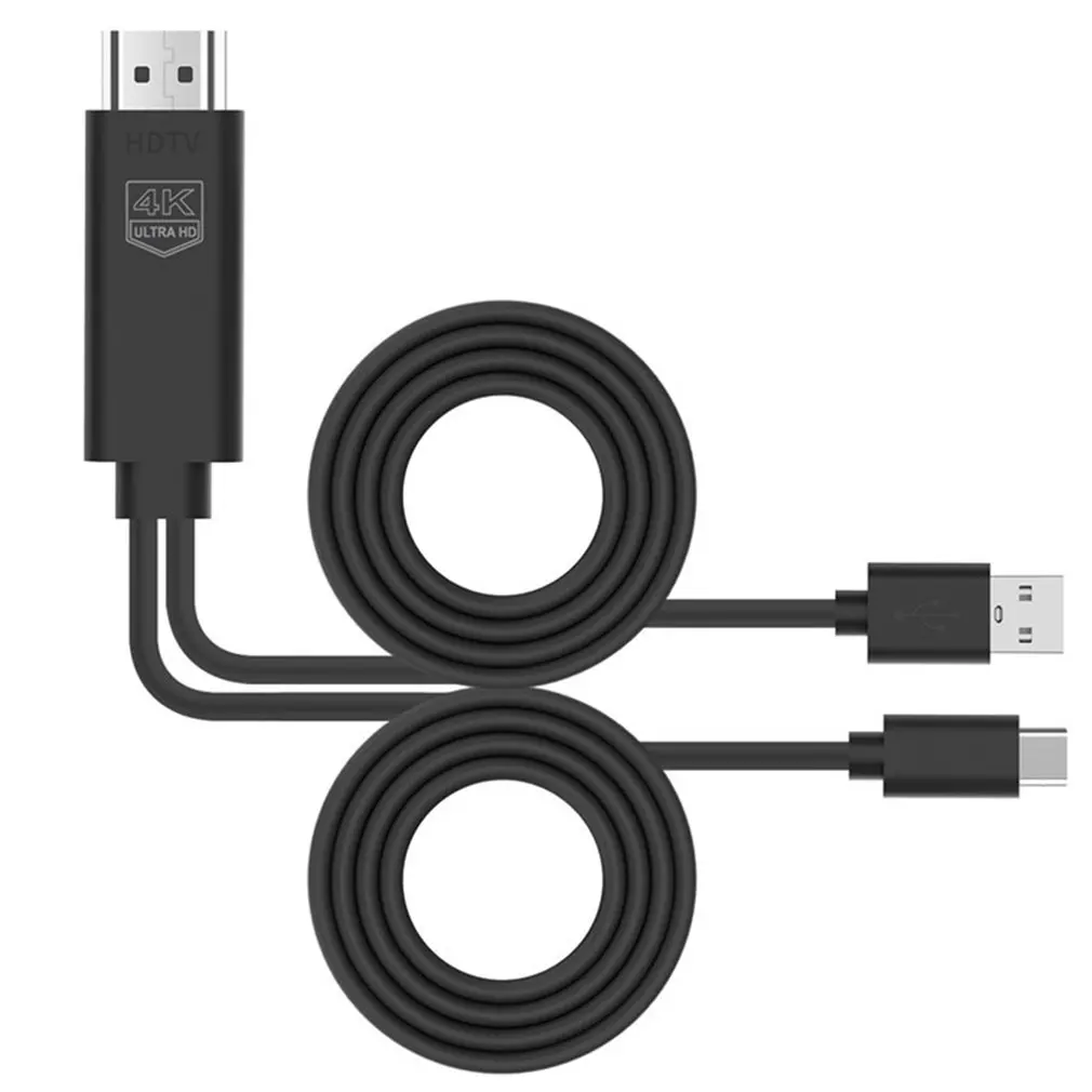 

TYPE-CUSB3.1 To HDMI-compatible Adapter Cable Type-c Projection Screen 4K30Hz Mobile TV Conversion Cable 505 With Power Supply