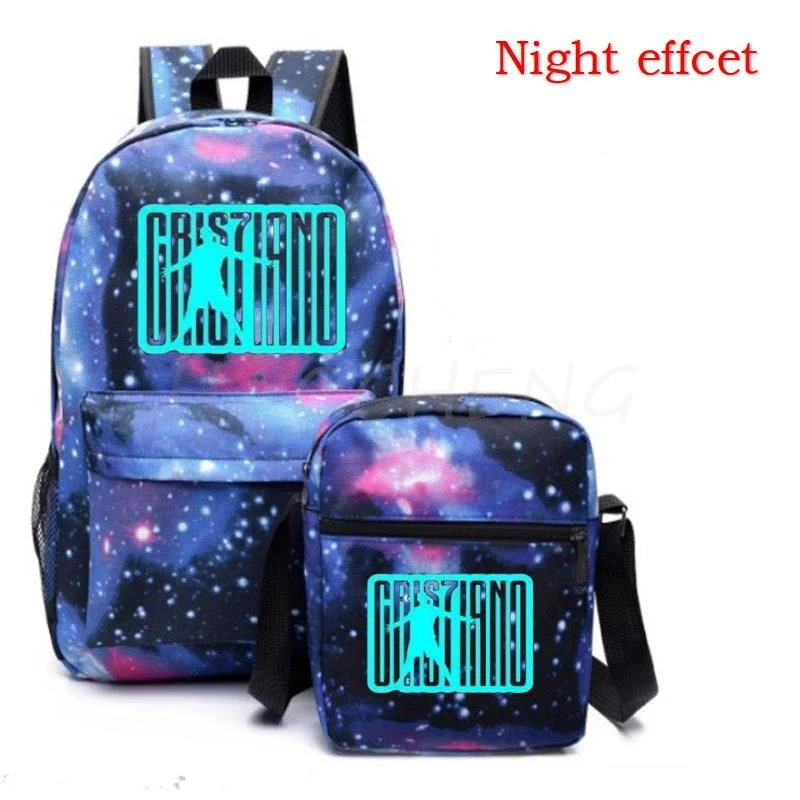 Модный комплект из двух предметов с светящимся принтом CR7 детский рюкзак уличная